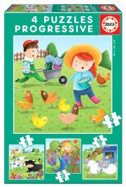 Opakowanie Puzzle 6+9+12+16 Zwierzęta na farmie G3