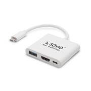 Opakowanie SAVIO HUB USB TYP C - HDMI, USB 3.0, PD AK-48