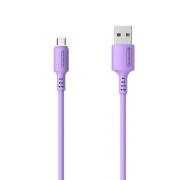Opakowanie SOMOSTEL KABEL USB MICRO 3A SOMOSTEL FIOLETOWY 3100MAH QUICK CHARGER 1.2M POWERLINE SMS-BP06 MACARON SMS-BP06 F