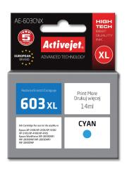 Tusz Activejet AE-603CNX (zamiennik Epson 603XL T03A24; Supreme; 14 ml; niebieski). Wydawca: Activejet. Dadada.pl Opakowanie Tusz Activejet AE-603CNX (zamiennik Epson 603XL T03A24; Supreme; 14 ml; niebieski)