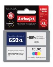 Tusz Activejet AH-650CS (zamiennik HP 650 CZ102AE; Premium; 18 ml; kolor). Wydawca: Activejet. Dadada.pl Opakowanie Tusz Activejet AH-650CS (zamiennik HP 650 CZ102AE; Premium; 18 ml; kolor)