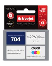Tusz Activejet AH-704CR (zamiennik HP 704 CN693AE; Premium; 21 ml; kolor). Wydawca: Activejet. Dadada.pl Opakowanie Tusz Activejet AH-704CR (zamiennik HP 704 CN693AE; Premium; 21 ml; kolor)