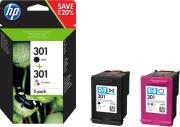 Tusz HP zestaw HP 301+HP 301, HP301+HP301=N9J72AE, zawiera czarny i kolor, CH561EE+CH562EE, zastąpił CR340EE, J3M81AE. Wydawca: Hewlett-Packard. Dadada.pl Opakowanie Tusz HP zestaw HP 301+HP 301, HP301+HP301=N9J72AE, zawiera czarny i kolor, CH561EE+CH562EE, zastąpił CR340EE, J3M81AE