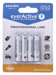 Zestaw akumulatorków everActive Professional line EVHRL03-1050 (1050mAh ; Ni-MH LSD). Wydawca: everActive. Dadada.pl Opakowanie Zestaw akumulatorków everActive Professional line EVHRL03-1050 (1050mAh ; Ni-MH LSD)