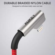 Okładka książki AUKEY CB-AL01 RED OEM KABEL LIGHTNING 2M 90°