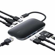 Opakowanie AUKEY HUB USB C CB-C71 8W1 RJ45 HDMI 4K PD 100W