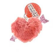 Opakowanie Brelok pompon serce brudny róż