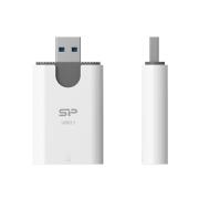 Okładka książki Czytnik kart pamięci Silicon Power Combo - USB 3.0 / SD, microSD white-grey