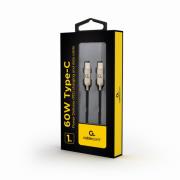Okładka książki GEMBIRD KABEL USB TYPE-C M/M POWER DELIVERY (PD) ŁADOWANIE/DANE, 60W, 1M, CZARNY