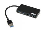 Okładka książki Hub IBOX USB 3.0 CZARNY 4-PORTY, SLIM IUH3F56 (4x USB 3.0; kolor czarny)