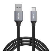 Okładka książki Kabel AUKEY CB-CD3 (USB 3.0 - USB typu C ; 2m; kolor czarny)