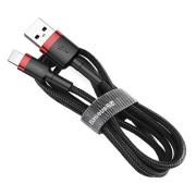 Okładka książki Kabel Baseus CALKLF-C19 (Lightning M - USB 2.0 M; 2m; kolor czarno-czerwony)