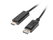 Okładka książki Kabel Lanberg CA-DPHD-10CC-0018-BK (DisplayPort M - HDMI M; 1,8m; kolor czarny)