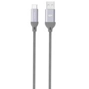 Okładka książki Kabel Silicon Power Boost Link Nylon LK30AC, QC3.0 USB - USB typ C 1m, grey
