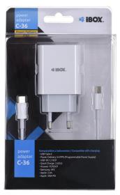 Opakowanie ŁADOWARKA SIECIOWA I-BOX C-36 PD20W USB-C + USB-A