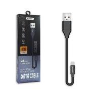 Okładka książki NAFUMI KABEL USB TYP-C 6A PŁASKI CZARNY 6000MAH QUICK CHARGER QC 3.0 30CM NFM-A32 BLACK