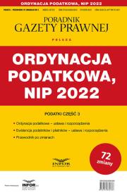 Okładka książki Ordynacja podatkowa  NIP 2022