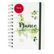 Opakowanie Planer niedatowany kwiaty zielone na spirali DIK