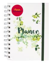 Opakowanie Planer niedatowany kwiaty zielone na spirali DIK