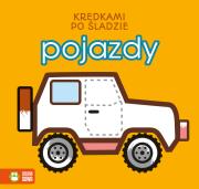 Pojazdy. Kredkami po śladzie. Autor: Opracowanie zbiorowe. Dadada.pl Okładka książki Pojazdy. Kredkami po śladzie