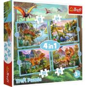 Opakowanie Puzzle 4w1 Wyjątkowe dinozaury TREFL