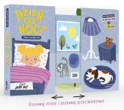 Rozsuwanki-niespodzianki. Dzień czy noc?. Autor: Magdalena Młodnicka (tekst); Paulina Koniuk-Fonżychowska (ilustracje), Agnieszka Matz. Dadada.pl Okładka książki Rozsuwanki-niespodzianki. Dzień czy noc?