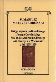 Opakowanie Sumariusz Metryki Koronnej Seria nowa Księga wpisów MK 184