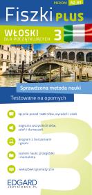 Włoski Fiszki PLUS dla początkujących 3. Autor: Dario Prola, Miłogost Raczek. Dadada.pl Okładka książki Włoski Fiszki PLUS dla początkujących 3