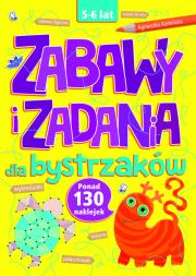 Zabawy i zadania dla bystrzaków 5-6 lat. Autor: Agnieszka Kamińska. Dadada.pl Okładka książki Zabawy i zadania dla bystrzaków 5-6 lat