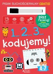 1...2...3... kodujemy! Książka z pisakiem suchościeralnym. Autor: Machocka Milena. Dadada.pl Okładka książki 1...2...3... kodujemy! Książka z pisakiem suchościeralnym