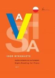 A vista nauka czytania nut na fortepian. Autor: Igor Bykhalets. Dadada.pl Okładka książki A vista nauka czytania nut na fortepian