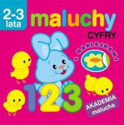 Akademia malucha. Maluchy. Cyfry z naklejkami. Autor: Irma Pikiene. Dadada.pl Okładka książki Akademia malucha. Maluchy. Cyfry z naklejkami