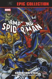 Amazing Spider-Man Epic Collection. Skradzione życie. Autor: Michelinie David, J.M. DeMatteis, Terry Kavanagh, Eric Fein, Howard Mackie, Mike Lackey, Tom Brevoort, Mike Kanterovich, Mark Bagley, Anthony Williams, Ron Lim, Larry Alexander, Alex Saviuk, Sal Buscema, Tom Lyle, Butler Steven, Mark Tenney. Dadada.pl Okładka książki Amazing Spider-Man Epic Collection. Skradzione życie