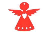 Opakowanie Anioł czerwony dekoracja drewniana 4cm 12szt