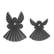 Opakowanie Anioły z papieru z kryształkiem antracyt 2szt