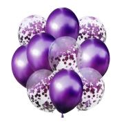 Opakowanie Balony fiolet metalik i konfetti 10szt