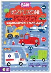 Baw się. Rozpędzone pojazdy. Łamigłówki i zabawy. Autor: Opracowanie zbiorowe. Dadada.pl Okładka książki Baw się. Rozpędzone pojazdy. Łamigłówki i zabawy