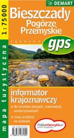 Okładka książki Bieszczady i Pogórze Przemyskie mapa turystyczna plastik