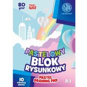 Opakowanie Blok rysunkowy kolorowy pastelowy Astrapap A3 80g 10 ark pakiet 10 sztuk