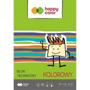 Opakowanie Blok techniczny kolorowy A4 170g Happy Color pakiet 20sztuk