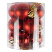 Opakowanie Bombki nietłukące w tubie czerwone 3cm 12szt