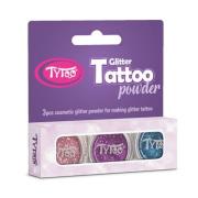 Opakowanie Brokatowe tatuaże 3 kolory róż malwa turkus