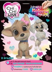 Chi Chi Love. Zdrapuj, koloruj, naklejaj. Autor: Opracowanie zbiorowe. Dadada.pl Okładka książki Chi Chi Love. Zdrapuj, koloruj, naklejaj