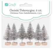 Opakowanie Choinka dekoracyjna srebrna 5cm 6szt