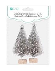 Opakowanie Choinka dekoracyjna srebrna 8cm 2szt