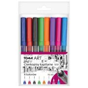 Cienkopis kapilarny 8 kolorów. Wydawca: TOMA. Dadada.pl Opakowanie Cienkopis kapilarny 8 kolorów