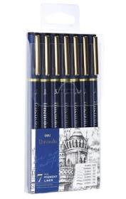 Cienkopis kreślarski 7szt różne grubości DELI. Wydawca: DELI. Dadada.pl Opakowanie Cienkopis kreślarski 7szt różne grubości DELI