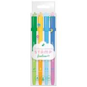 Opakowanie Cienkopis z pieczątką 2w1 4 kolory