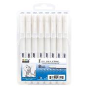 Opakowanie Cienkopisy graficzne czarne 8 grubości