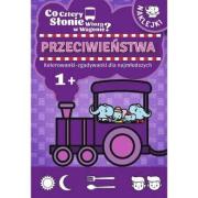 Co cztery słonie wiozą w wagonie? Przeciwieństwa. Wydawca: Trefl. Dadada.pl Opakowanie Co cztery słonie wiozą w wagonie? Przeciwieństwa